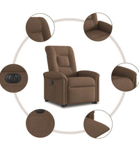 Relaxsessel mit Aufstehhilfe Elektrisch Braun Stoff