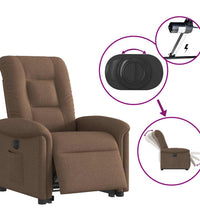 Relaxsessel mit Aufstehhilfe Elektrisch Braun Stoff