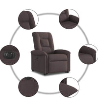 Relaxsessel mit Aufstehhilfe Elektrisch Dunkelbraun Stoff
