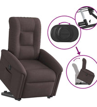 Relaxsessel mit Aufstehhilfe Elektrisch Dunkelbraun Stoff