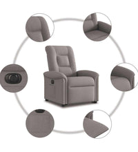 Relaxsessel mit Aufstehhilfe Elektrisch Taupe Stoff