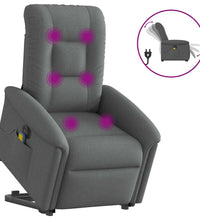 Elektrischer Massagesessel mit Aufstehhilfe Dunkelgrau Stoff