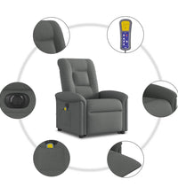 Elektrischer Massagesessel mit Aufstehhilfe Dunkelgrau Stoff