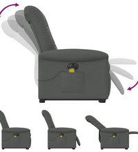 Elektrischer Massagesessel mit Aufstehhilfe Dunkelgrau Stoff