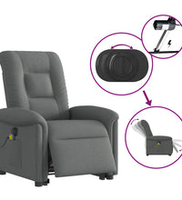 Elektrischer Massagesessel mit Aufstehhilfe Dunkelgrau Stoff