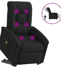 Elektrischer Massagesessel mit Aufstehhilfe Schwarz Stoff