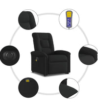 Elektrischer Massagesessel mit Aufstehhilfe Schwarz Stoff