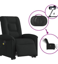 Elektrischer Massagesessel mit Aufstehhilfe Schwarz Stoff