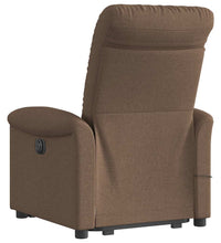 Elektrischer Massagesessel mit Aufstehhilfe Braun Stoff
