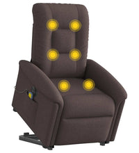 Elektrischer Massagesessel mit Aufstehhilfe Dunkelbraun Stoff