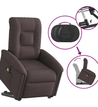 Elektrischer Massagesessel mit Aufstehhilfe Dunkelbraun Stoff