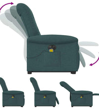 Elektrischer Massagesessel mit Aufstehhilfe Dunkelgrün Stoff