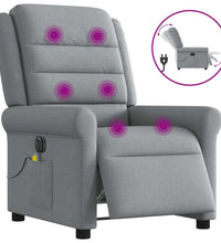 Massagesessel Elektrisch Hellgrau Stoff