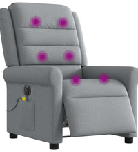 Massagesessel Elektrisch Hellgrau Stoff