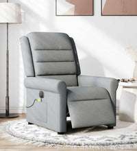 Massagesessel Elektrisch Hellgrau Stoff