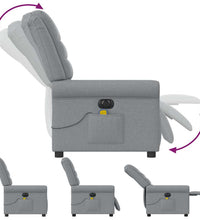 Massagesessel Elektrisch Hellgrau Stoff