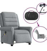 Massagesessel Elektrisch Hellgrau Stoff
