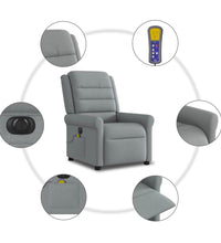 Massagesessel Elektrisch Hellgrau Stoff