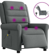 Massagesessel Elektrisch Dunkelgrau Stoff