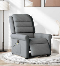 Massagesessel Elektrisch Dunkelgrau Stoff