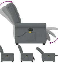 Massagesessel Elektrisch Dunkelgrau Stoff