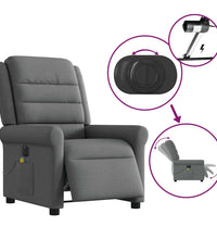 Massagesessel Elektrisch Dunkelgrau Stoff