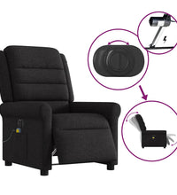Massagesessel Elektrisch Schwarz Stoff