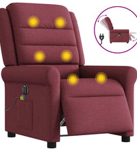 Massagesessel Elektrisch Weinrot Stoff