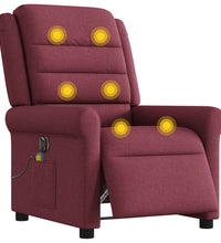 Massagesessel Elektrisch Weinrot Stoff