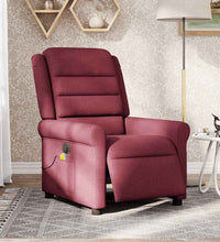 Massagesessel Elektrisch Weinrot Stoff