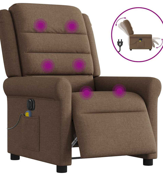 Massagesessel Elektrisch Braun Stoff