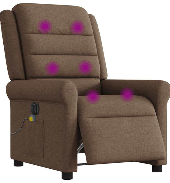 Massagesessel Elektrisch Braun Stoff