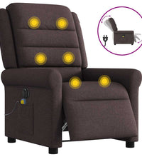 Massagesessel Elektrisch Dunkelbraun Stoff