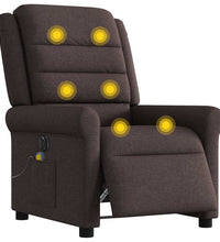Massagesessel Elektrisch Dunkelbraun Stoff
