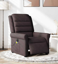 Massagesessel Elektrisch Dunkelbraun Stoff