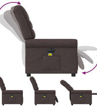 Massagesessel Elektrisch Dunkelbraun Stoff