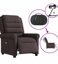 Massagesessel Elektrisch Dunkelbraun Stoff