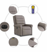 Massagesessel Elektrisch Taupe Stoff