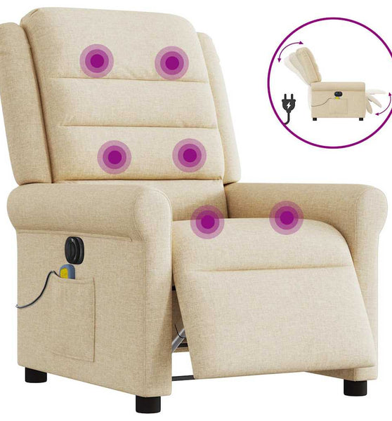 Massagesessel Elektrisch Creme Stoff