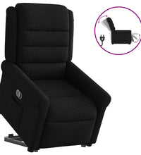 Relaxsessel mit Aufstehhilfe Schwarz Stoff