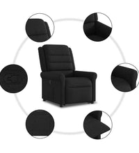 Relaxsessel mit Aufstehhilfe Schwarz Stoff