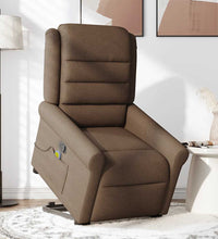 Massagesessel mit Aufstehhilfe Braun Stoff