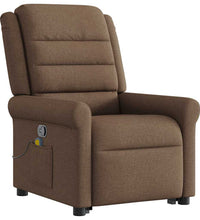 Massagesessel mit Aufstehhilfe Braun Stoff