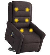 Massagesessel mit Aufstehhilfe Dunkelbraun Stoff