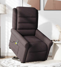 Massagesessel mit Aufstehhilfe Dunkelbraun Stoff