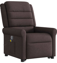 Massagesessel mit Aufstehhilfe Dunkelbraun Stoff