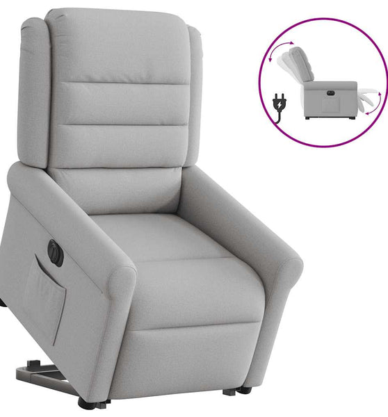 Relaxsessel mit Aufstehhilfe Elektrisch Wolkengrau Stoff