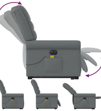 Elektrischer Massagesessel mit Aufstehhilfe Dunkelgrau Stoff