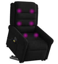 Elektrischer Massagesessel mit Aufstehhilfe Schwarz Stoff