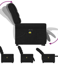 Elektrischer Massagesessel mit Aufstehhilfe Schwarz Stoff